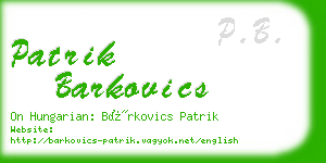 patrik barkovics business card